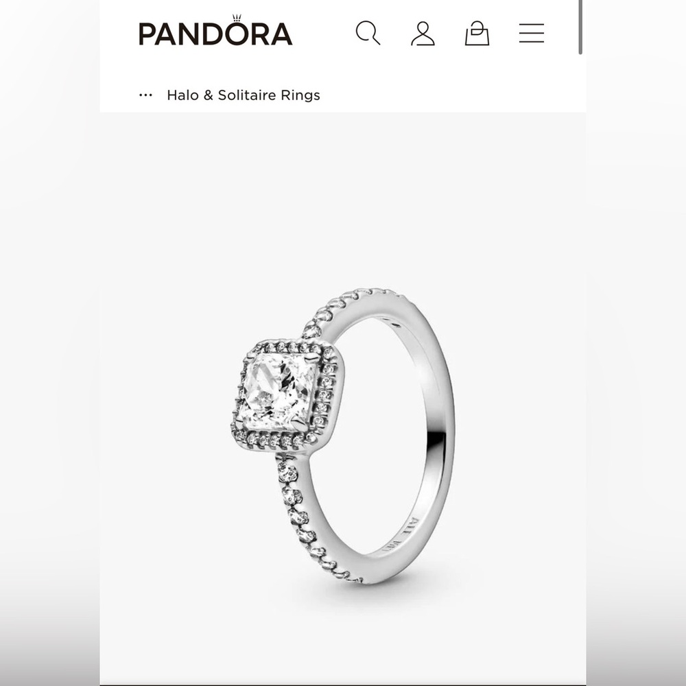 Pandora Silver Ring with Clear Stones